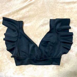 Mini Ruffle V-Neck Crop Top